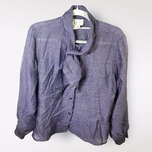 The Crock of Gold Wool Women’s Blouse Sz 14 Hand-Dyed Handwoven Purple Irish